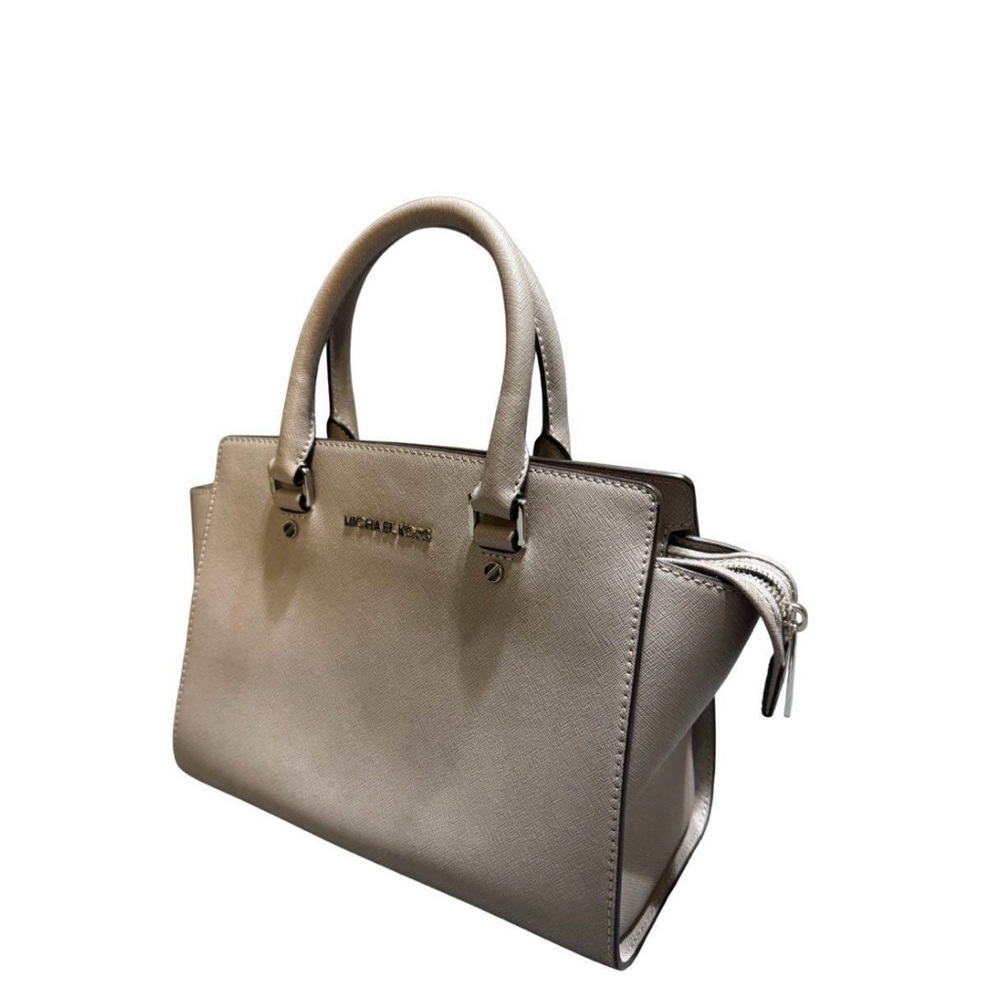 Michael Kors Structured Satchel Handbag | Elephant Grey